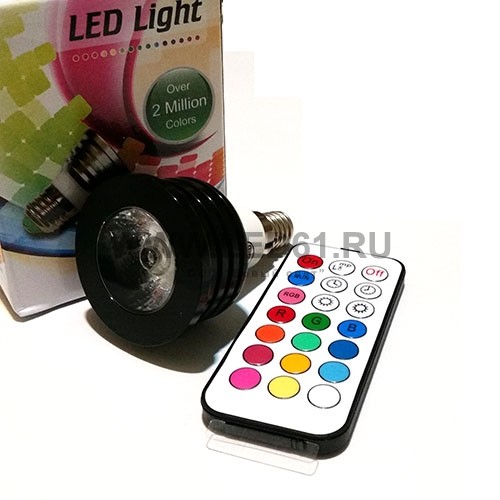 Светодиодная цветная лампа RGB E14 4Вт