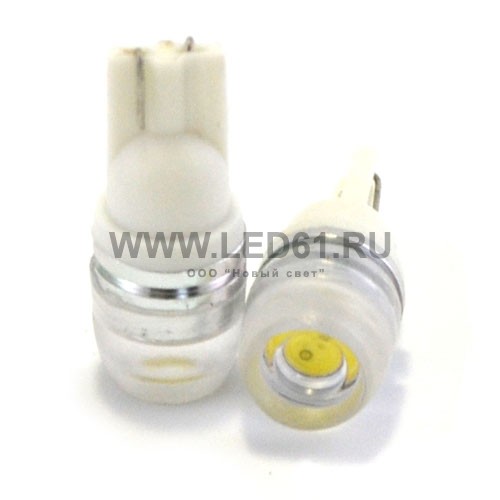 Светодиодная лампа T10 (W5W) белая 1 сверхмощный светодиод 1.5Вт